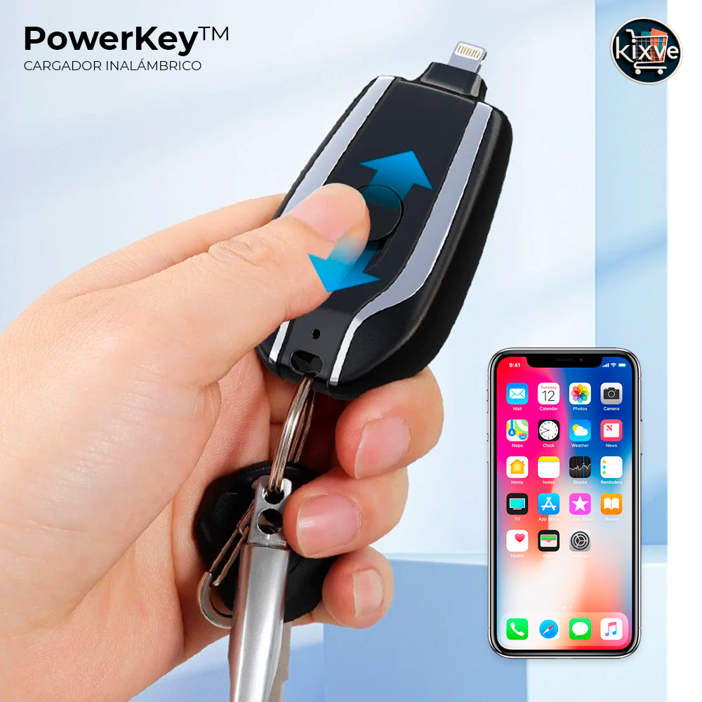CARGADOR PORTÁTIL LLAVERO USBC / IPHONE POWERKEY™ ⭐️⭐️⭐️⭐️⭐️