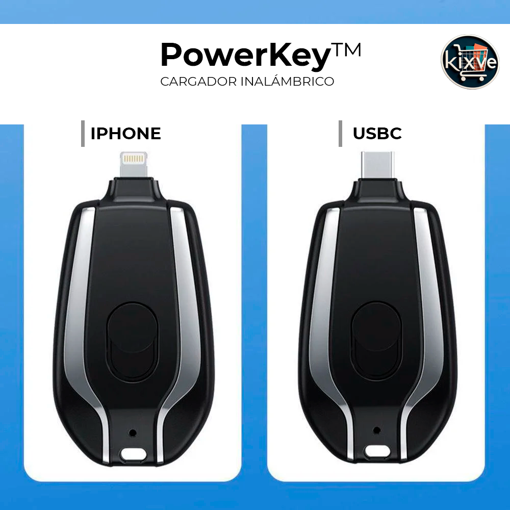 CARGADOR PORTÁTIL LLAVERO USBC / IPHONE POWERKEY™ ⭐️⭐️⭐️⭐️⭐️