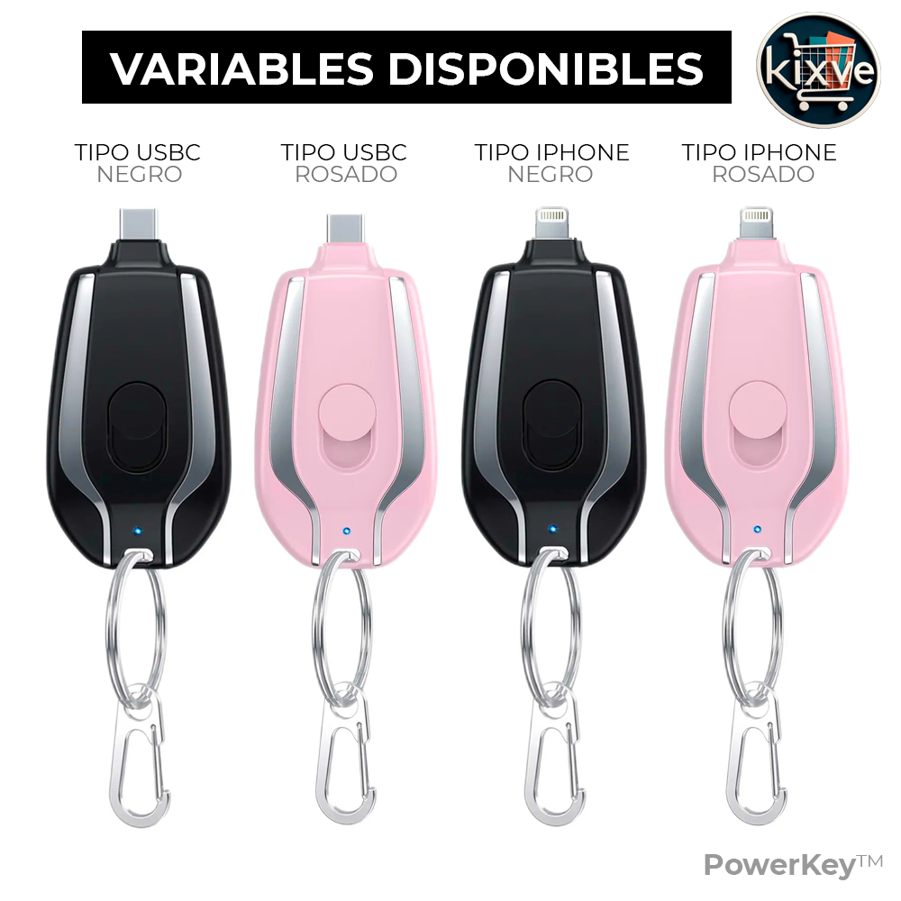 CARGADOR PORTÁTIL LLAVERO USBC / IPHONE POWERKEY™ ⭐️⭐️⭐️⭐️⭐️