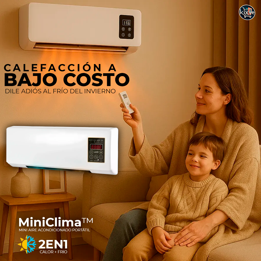 MINI AIRE ACONDICIONADO PORTÁTIL DE PARED 2 EN 1 CALOR + FRIO MINICLIMA™ ⭐⭐⭐⭐⭐